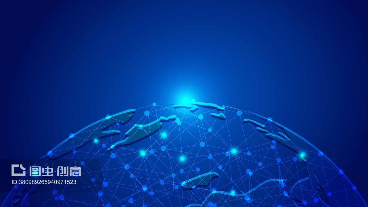 點線鏈接、科技地球構圖世界大數據網絡科技