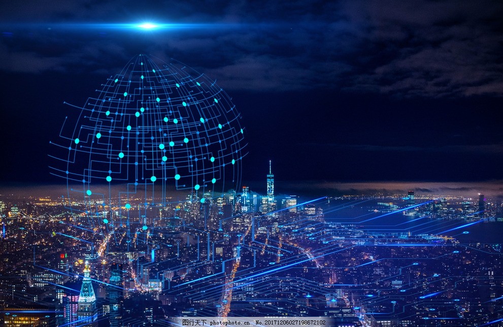 炫酷藍(lán)色科技建筑 未來(lái)都市的視覺(jué)交響曲